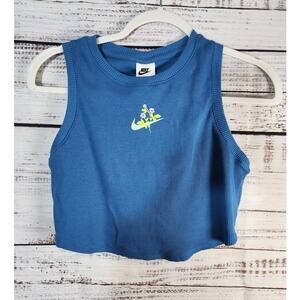 Nike Blue rib crop Tank women's size medium